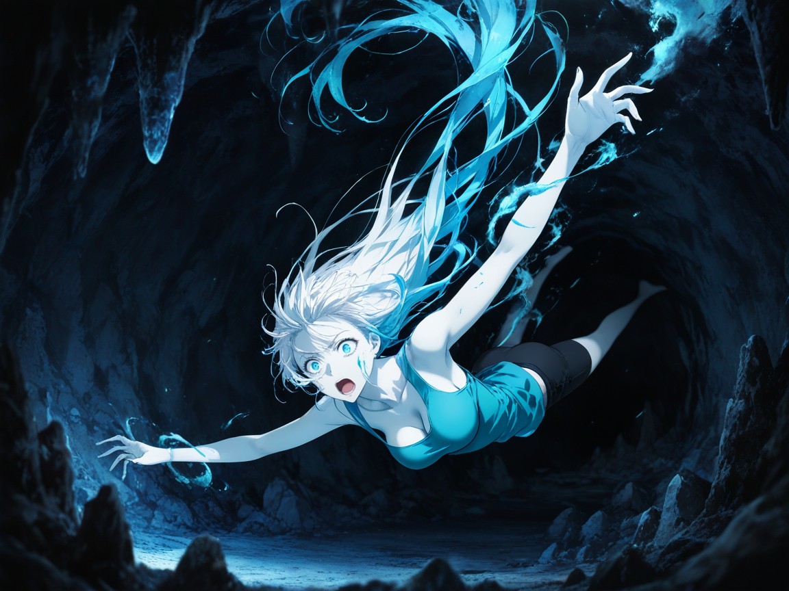 Cavern Walls, Inside Cave, High Contrast Lighting Hentai IA