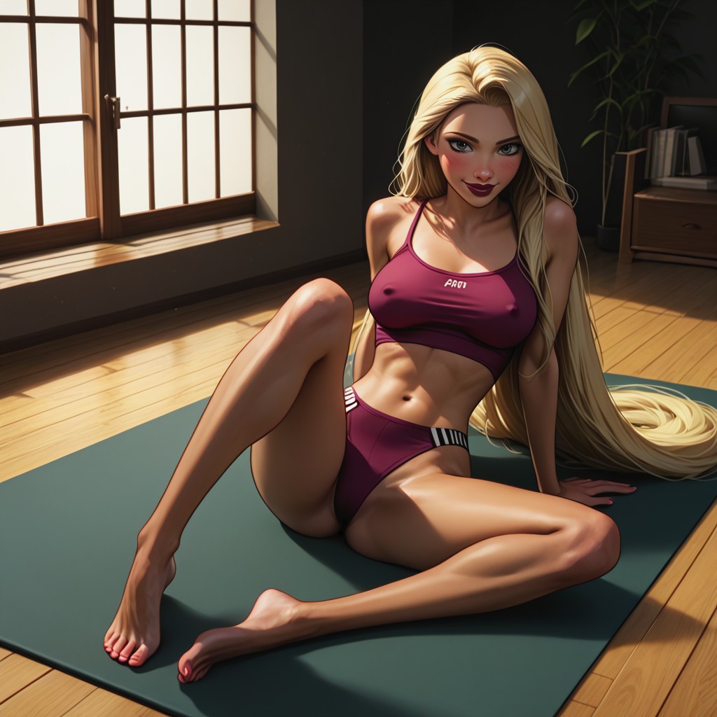 Living Room, Blonde, Sunny Hentai AI Porn