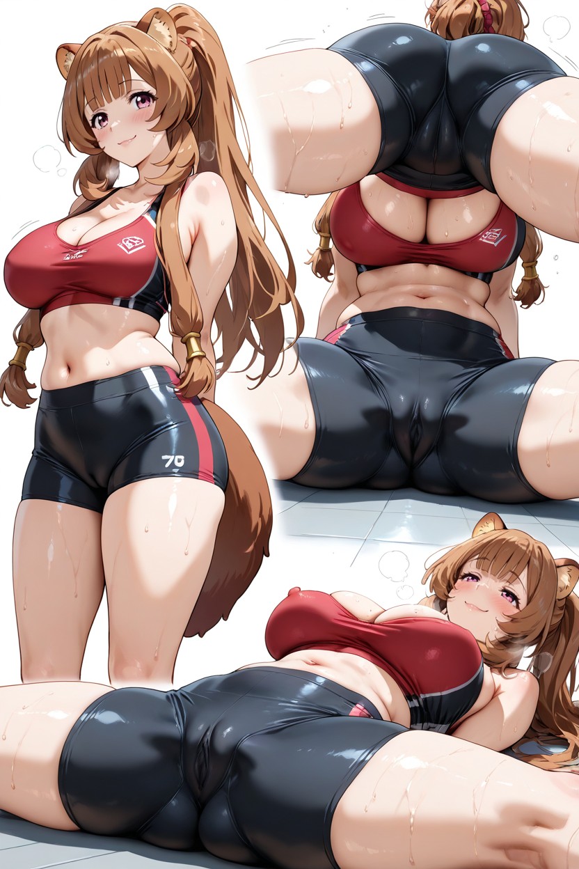 Nipples On The Top, Ponytail, Sports Top Hentai AI Porn