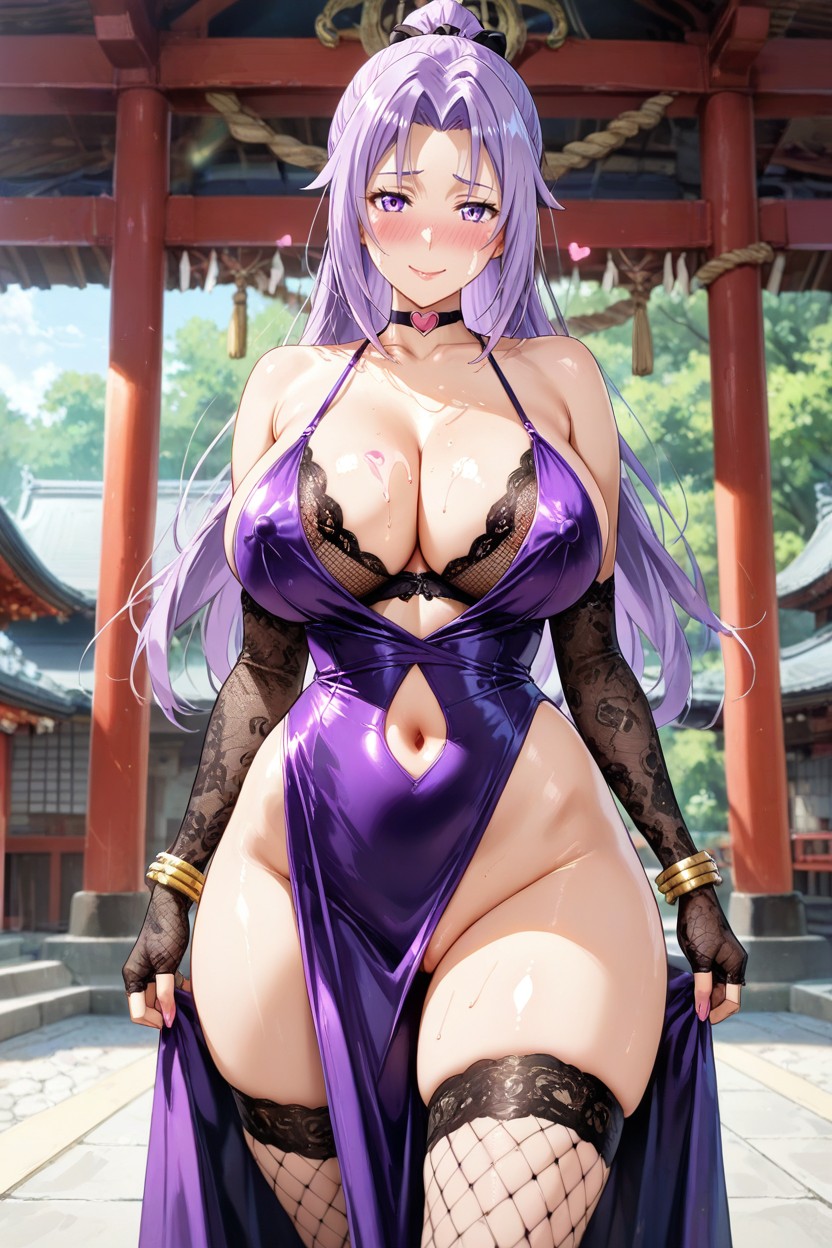 Fishnet Bra, Emerald Heart Choker, Perfect Hourglass Figure Hentai AI Porn