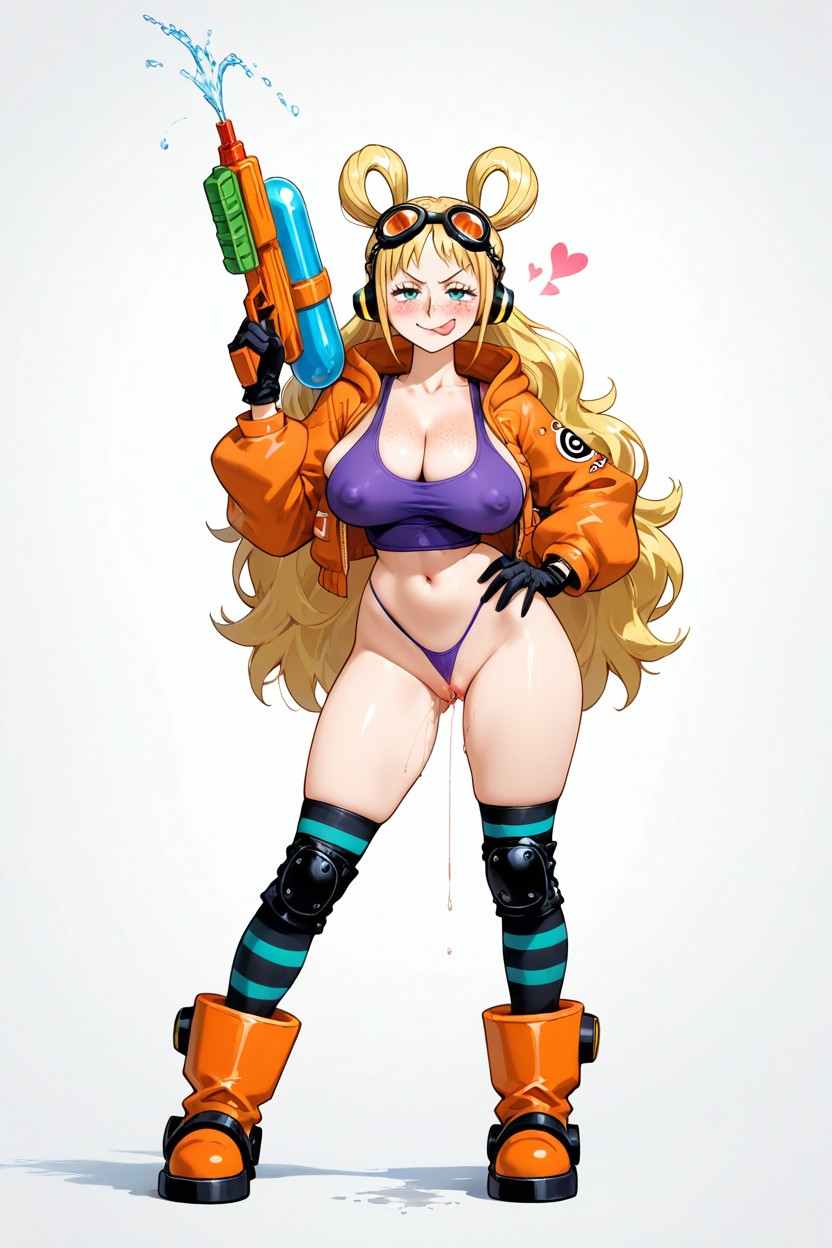 Very Long Hair, Light Blonde Hair, Hourglass Figure Hentai AI Porn