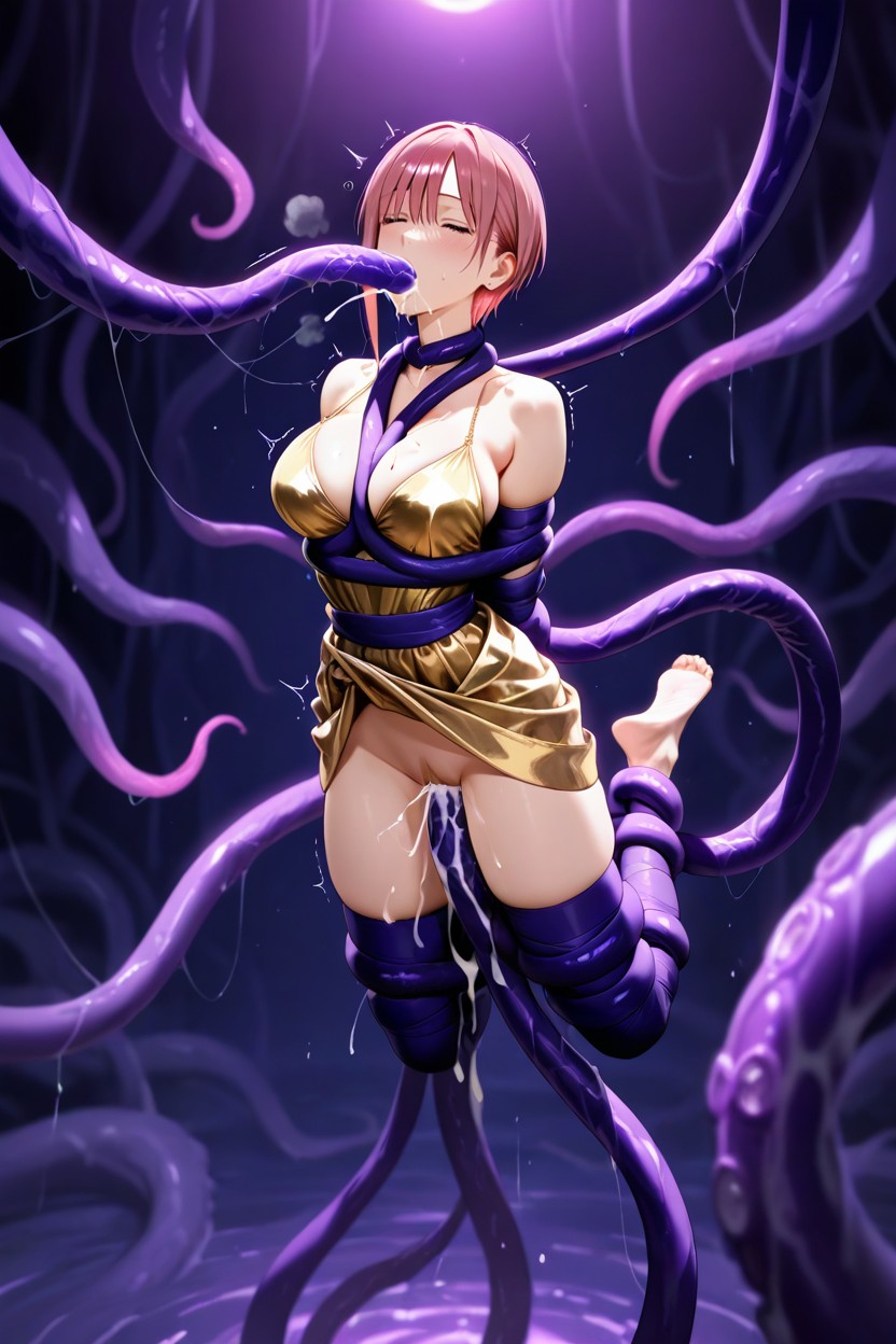 Full Body, Dimly Lit, Tentacle Vaginal Penetration Hentai AI Porn