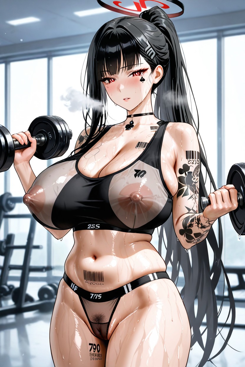 Cameltoe, Arm Tattoo, Gym Hentai AI Porn