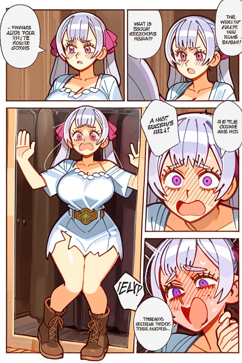 Man Grabbing Noelle's Wrists, Embarrassed Face, 25+ Hentai AI Porn