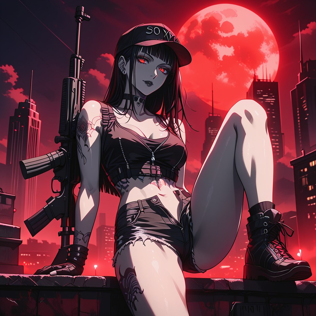 Red Eyes, Dragon Tattoos, Black Cap Hentai AI Porn