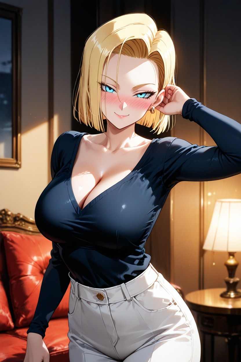 She Blushes, Medium Ass, Long Sleeves Hentai AI Porn