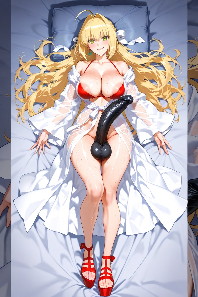 Looking At The Viewer, Embarrassed, Futanari Hentai AI Porn
