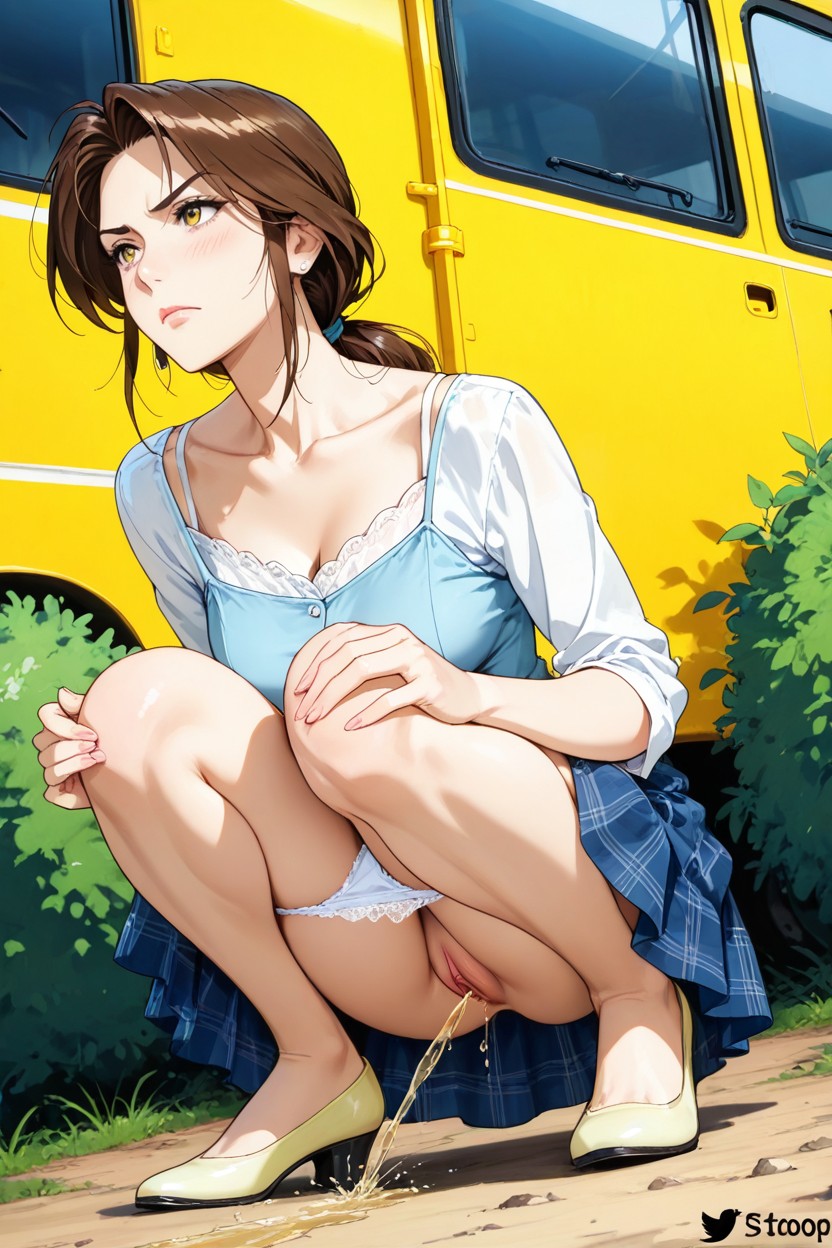 25+, Amazing Pussy, Stoop Down Crouching Feet Hentai AI Porn