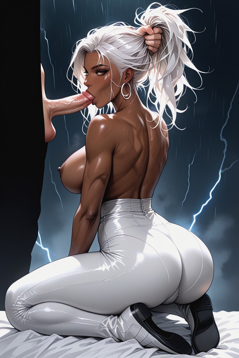 Full Body, Massive Breast, White Hair Hentai AI Porn