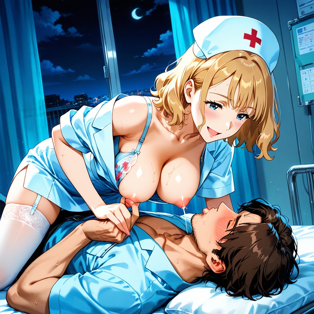 Hospital Bed, Detailed, Medium Breast Hentai AI Porn