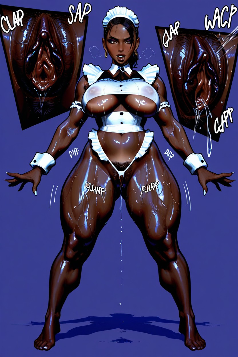 All Maid Costume, Oversized Pussy, Seductive Hentai AI Porn