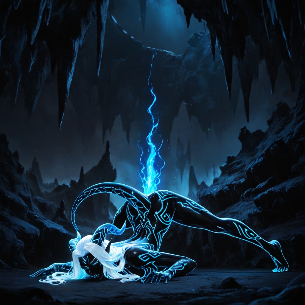 On Obsidian Rocks, Pissing, Sci-fi Fantasy Fusion Hentai AI Porn