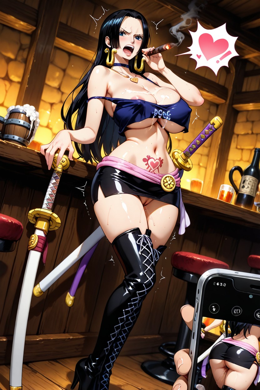 Choker, Breasts Slip, Full Body Hentai AI Porn