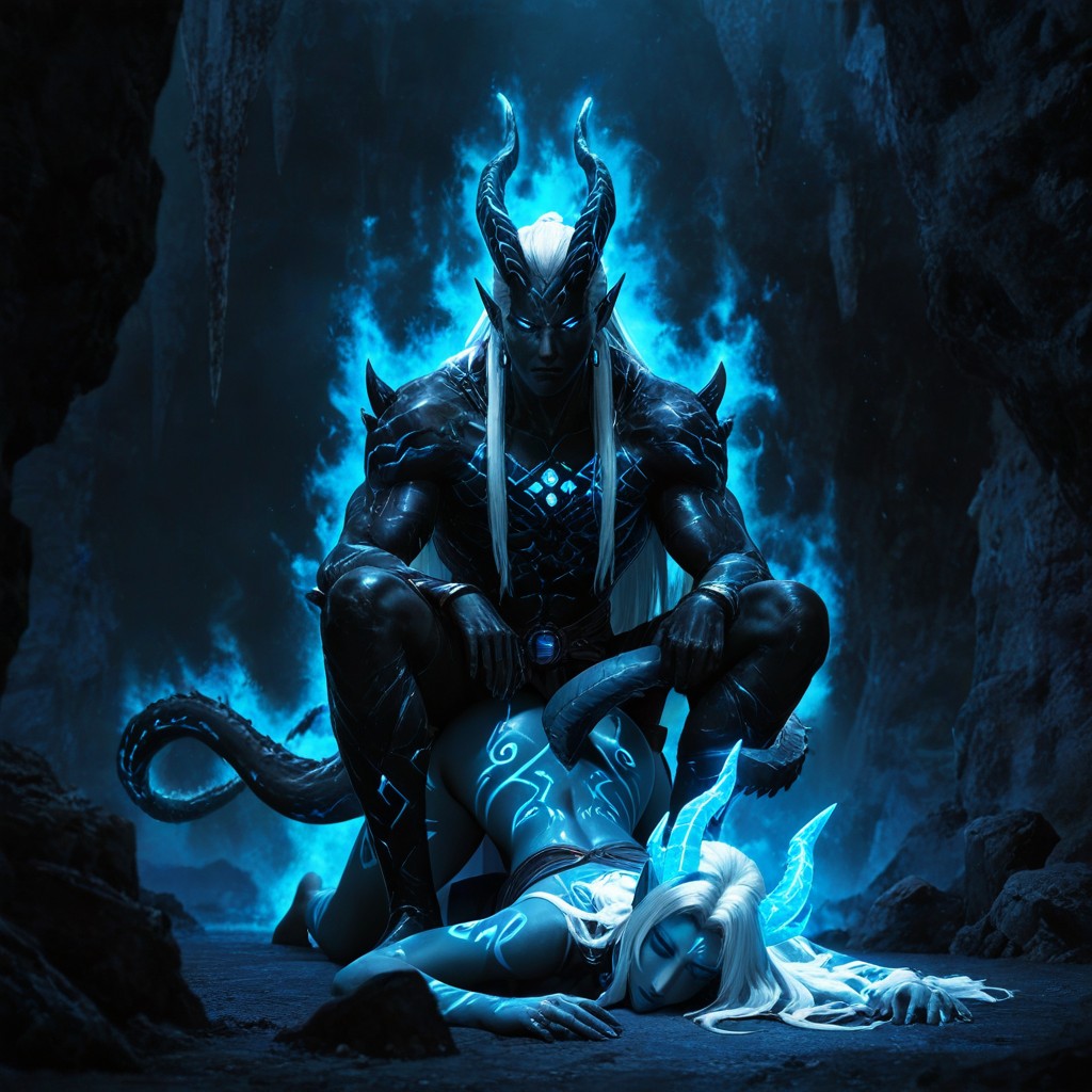 Figure, Anime Illustration, Glowing Aura And Energy Behind Her Hentai AI Porn