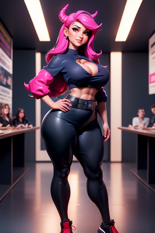 Hyper Muscle Abs, Walking Forward, Thick Thighs Hentai AI Porn