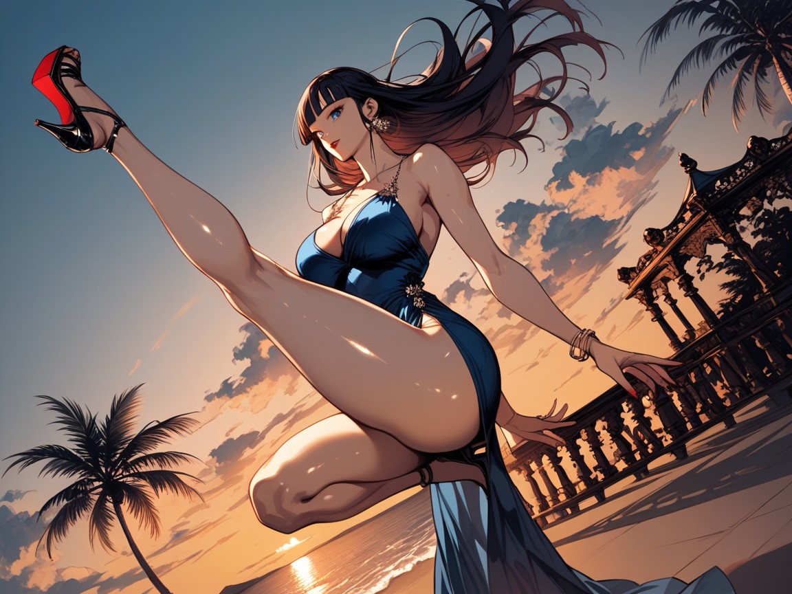 Dusk, Detailed Face, Sky Hentai AI Porn