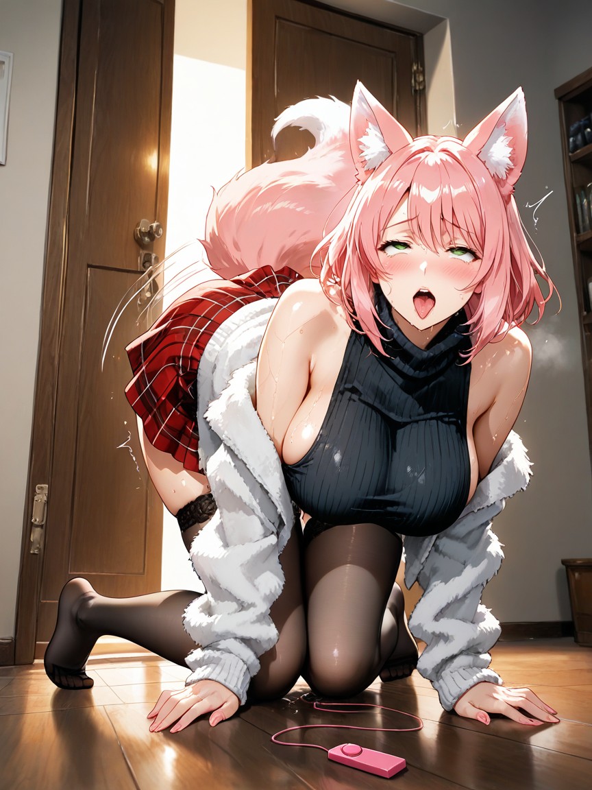 Shake Lines, Sideboob, Long Pink Hair Hentai AI Porn