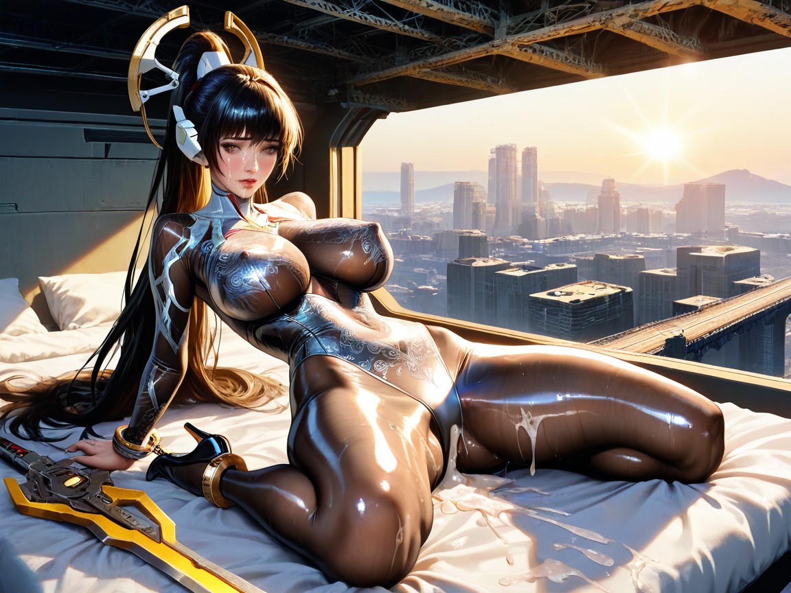 In Heat, Straight Black Hair In A Slicked Back High Ponytail, Eve From Stellar Blade Porno IA Hentai
