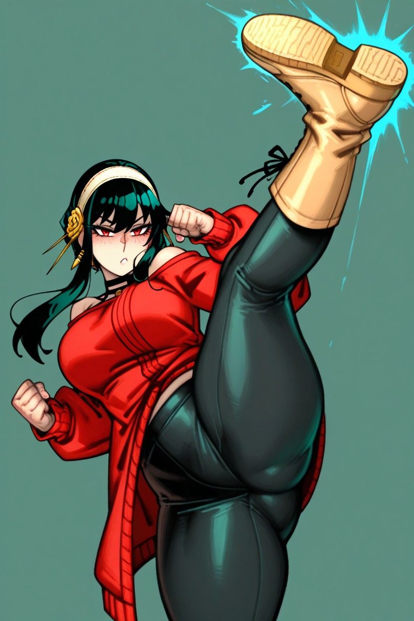 巨大な垂れ乳, 25+, Dynamic Fighting Pose ヘンタイAIポルノ