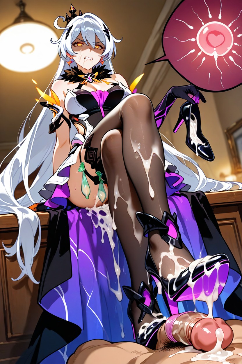 Condom, Eyes Wide In Shock, Holding A Used Condom In Hands Porno IA Hentai