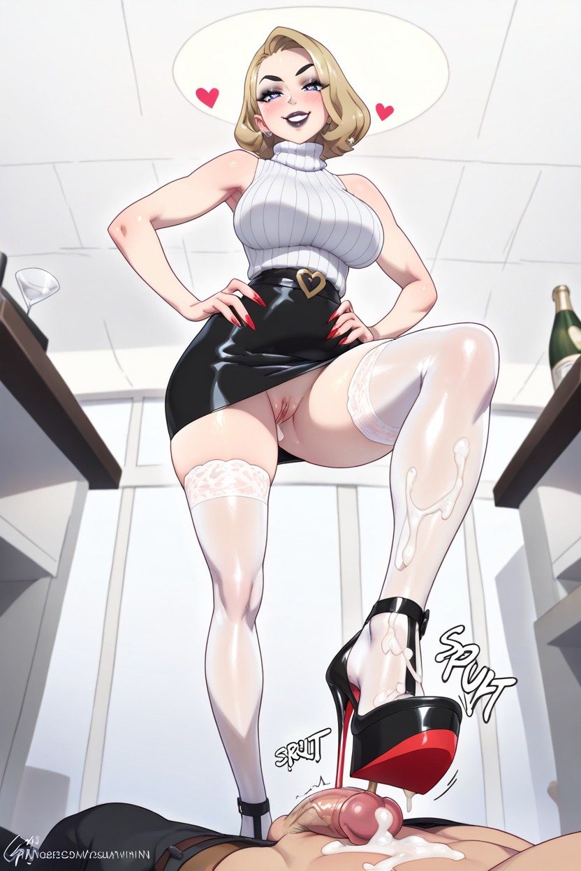 Focus On High Heels, Perfect Light And Shadow, Face In View Hentai IA