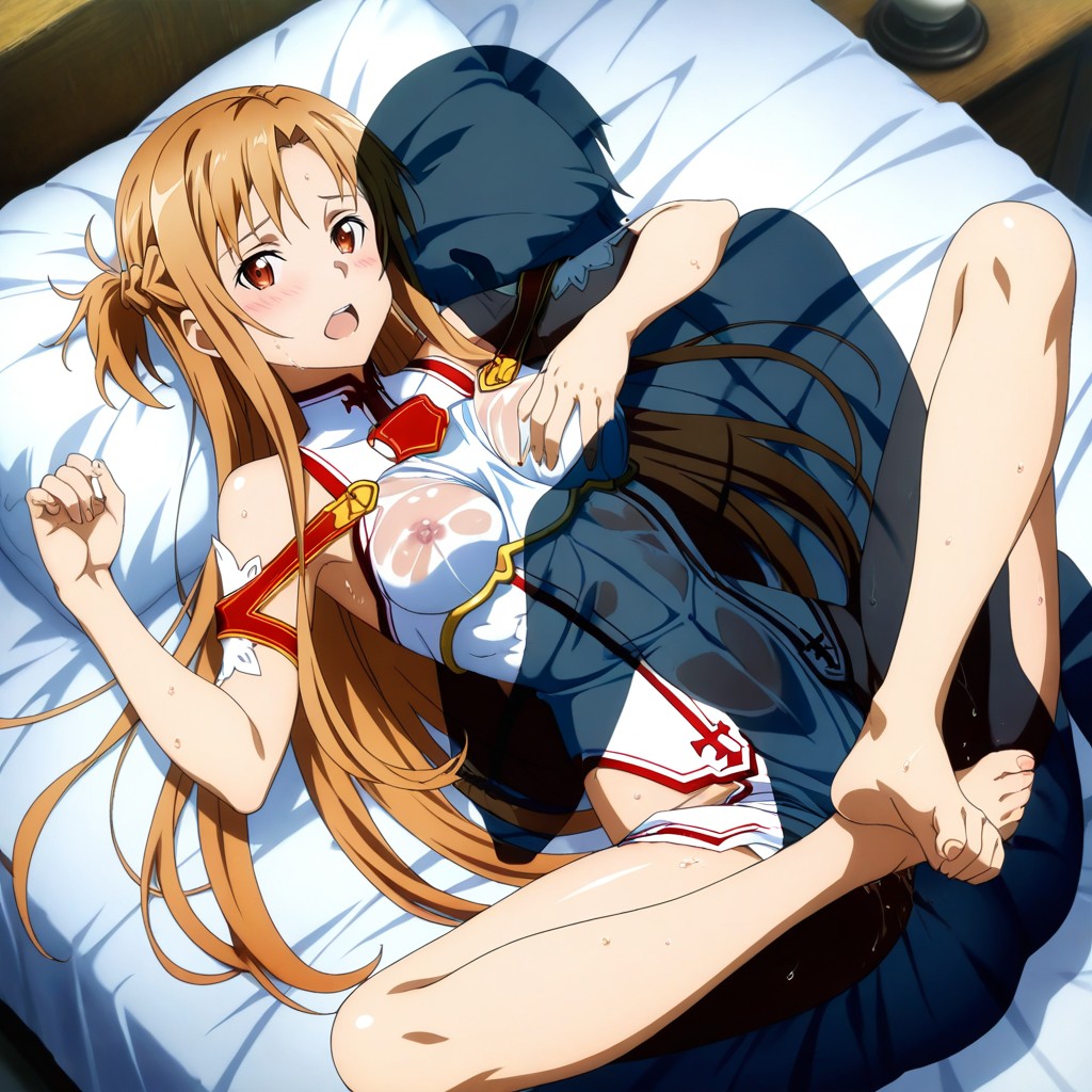 Vogelansicht, +, Laying On The Bed Hentai KI Porno