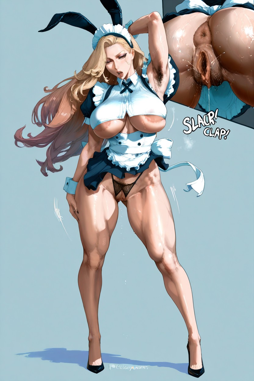 Very Dark Pussy, Panties On The Side, Dark Nippes Hentai IA