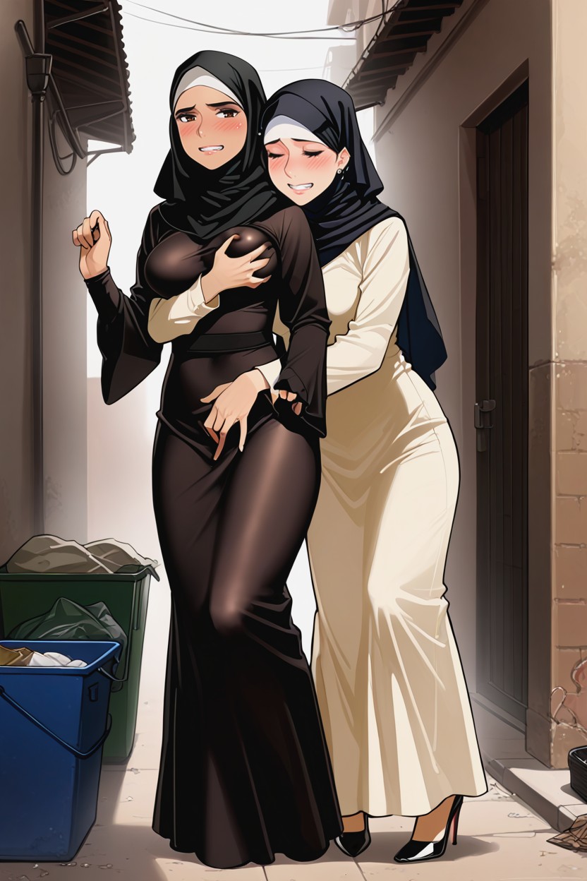 Trash Alley, Women Getting Groped From Behind Bent Over, Morning Hentai AI Porn