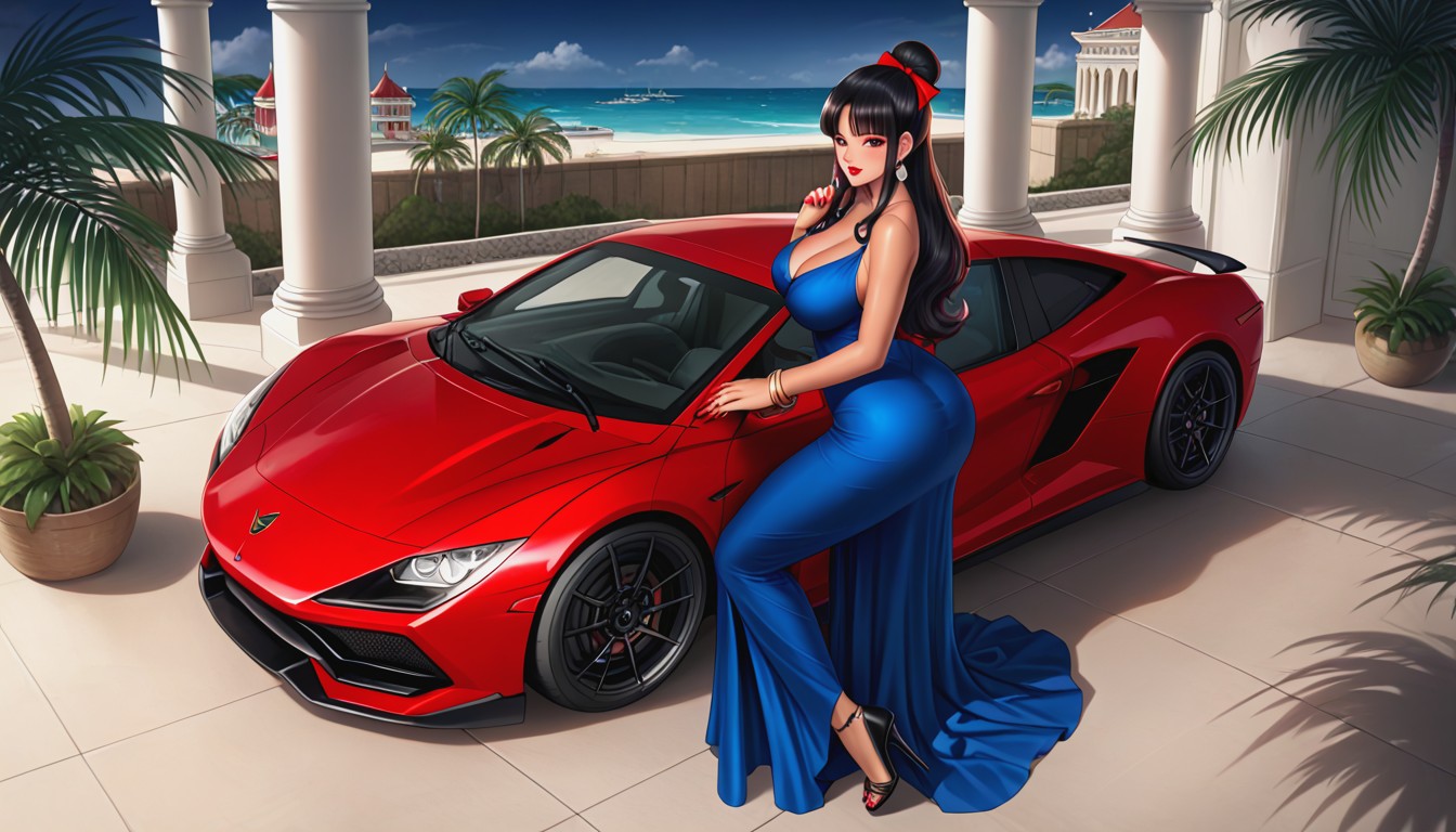 Wide Angle, Red Nails, Detailed Hair Hentai AI Porn