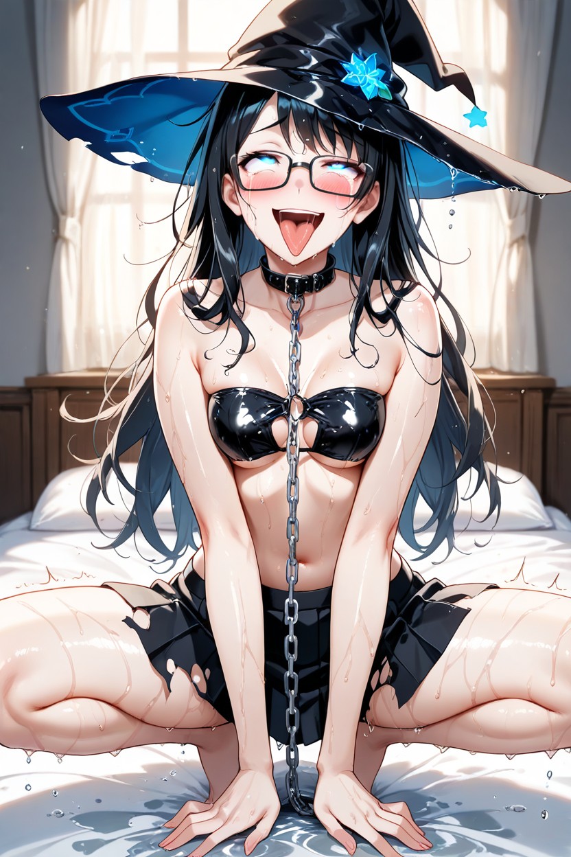Blush, Torn Skirt, Pet Pose Hentai AI Porn
