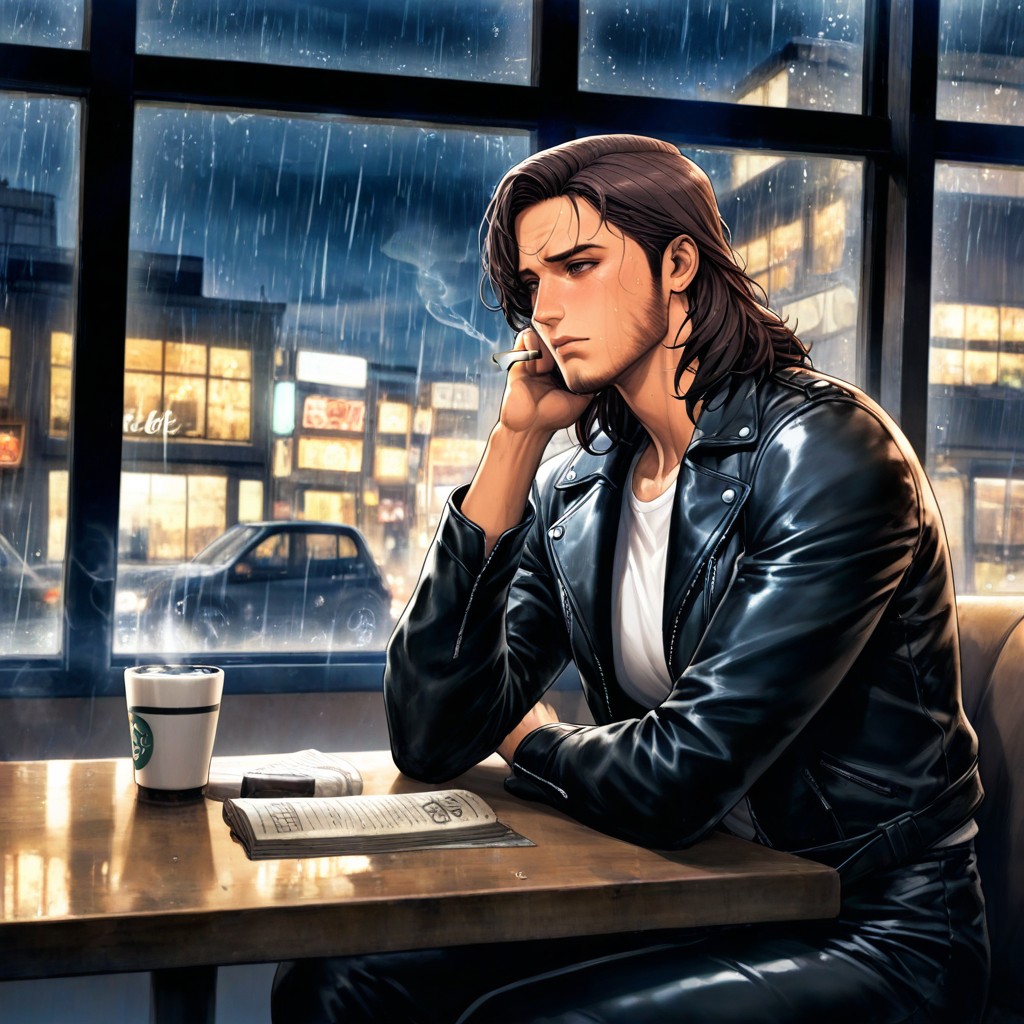 And A Steaming Cup Of Black Coffee On The Table, Extremely Detail, Side View Hentai AI Porn