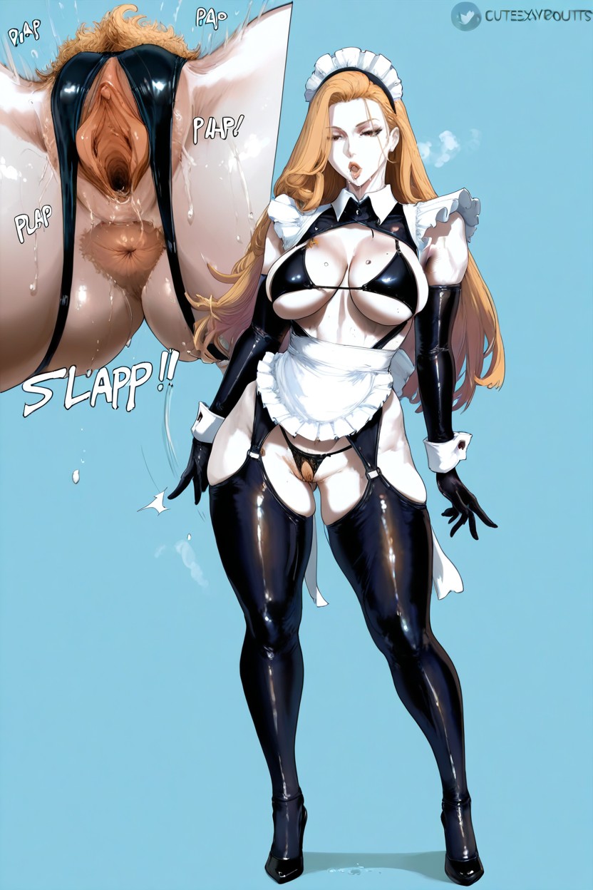 Pubic Hair, Perfect Anatomy, Arms At Sides Hentai AI Porn