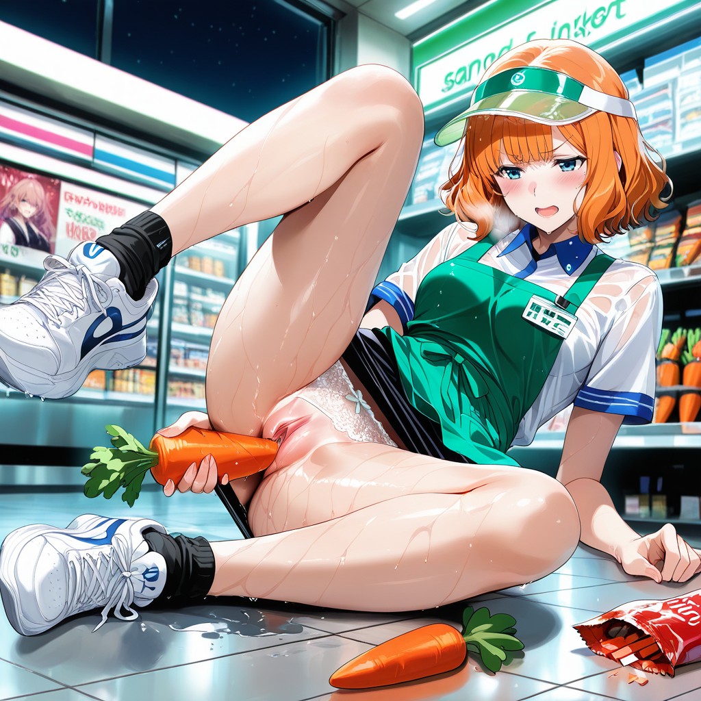 Drinks For Sale, Name Tag On Apron, Wavy Hair Edges Hentai AI Porn