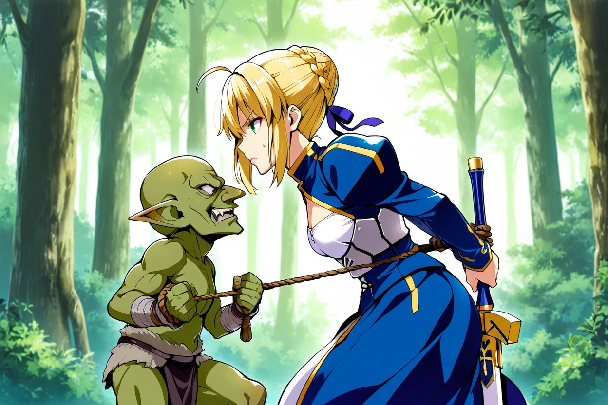 Female Hold Excalibur, Angry, Skinny Hentai AI Porn