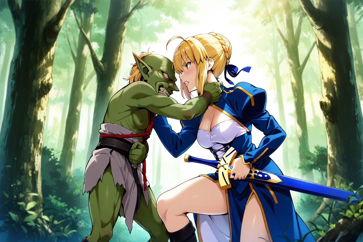 Angry, Front Of Goblin, Goblin Hugging Female Hentai AI Porn