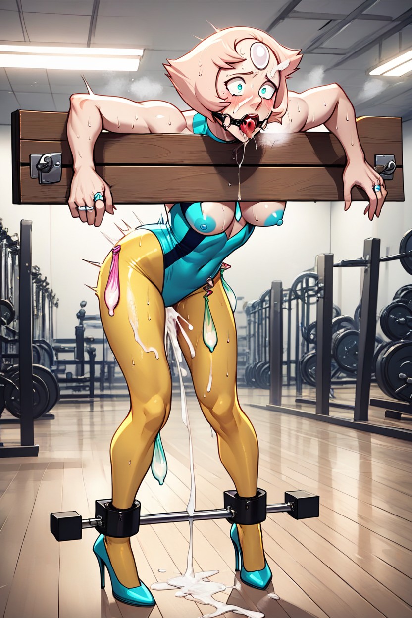Full Body Shot, Pillory Bondage, Sweaty Face Hentai AI Porn