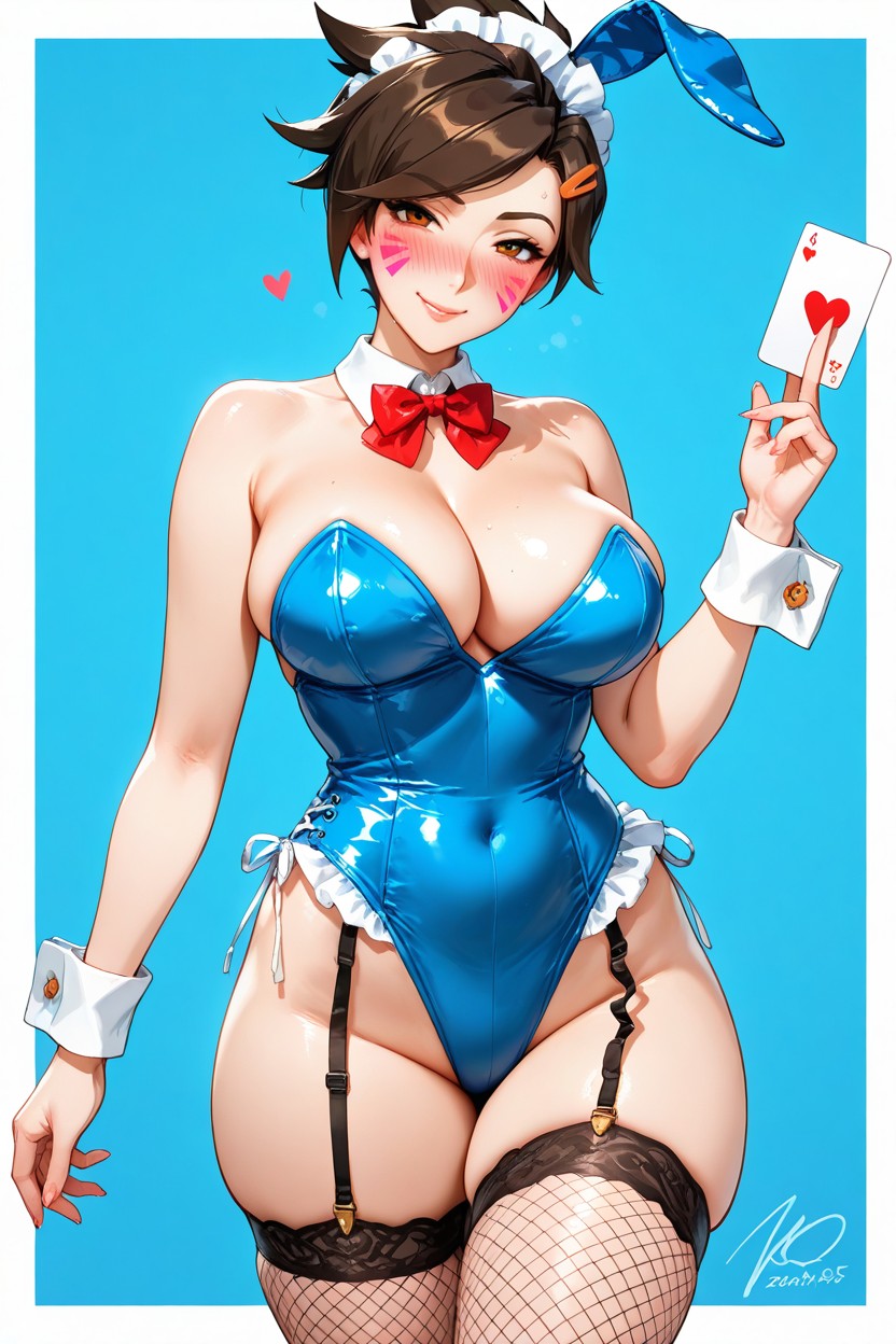 Simple Background, Holding Card, Bow Hentai AI Porn