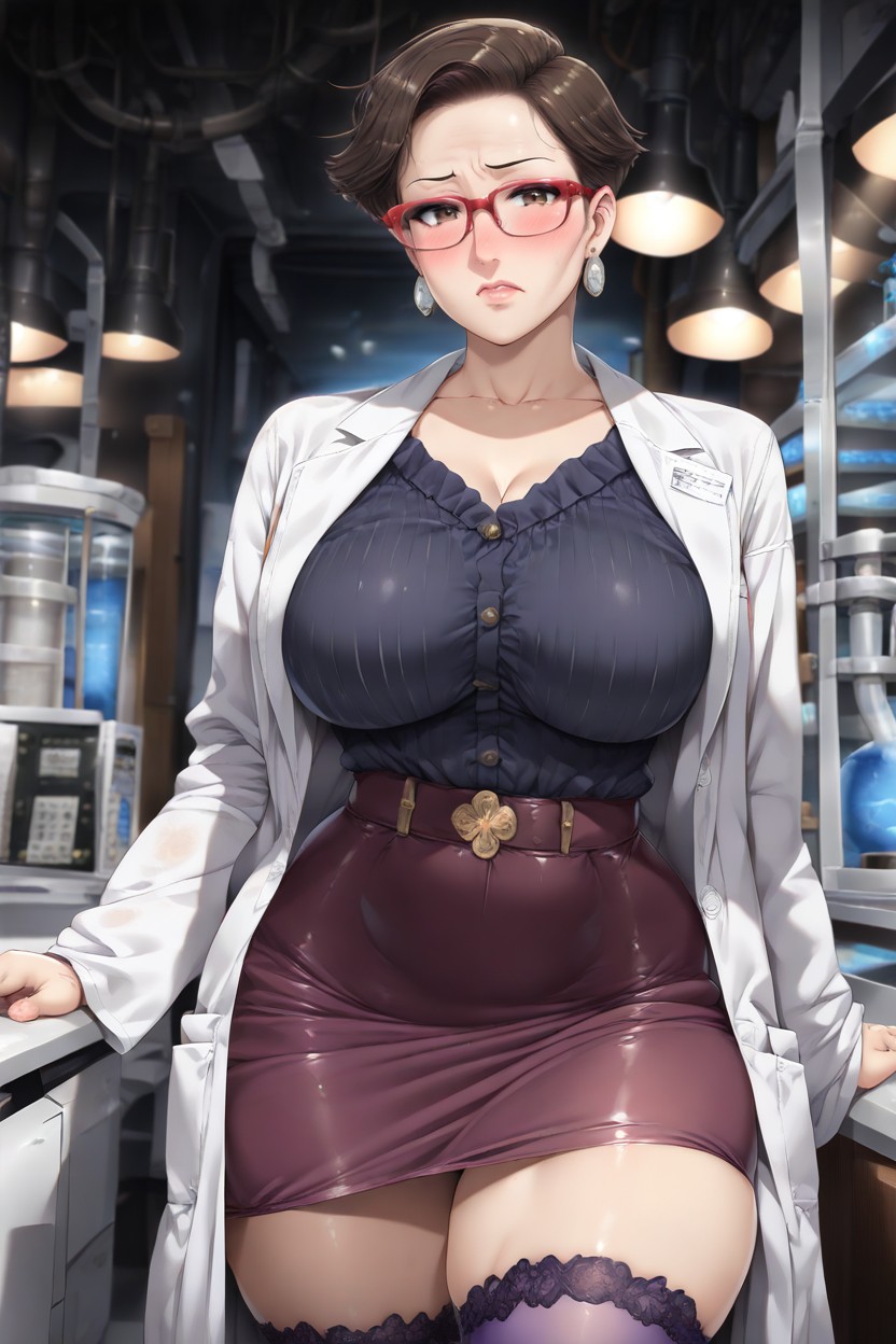Contoured Nose, Face, Large Natural Breasts Hentai AI Porn