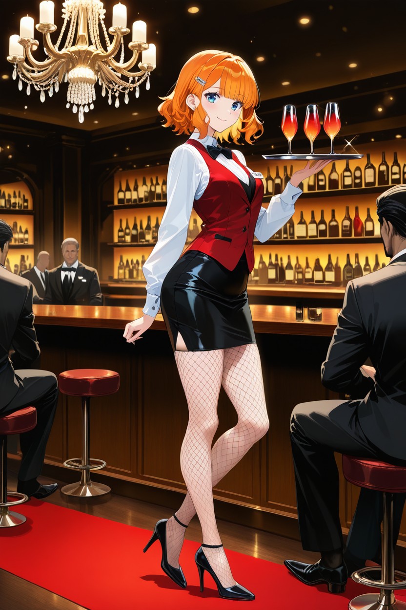 Jeweled Hair Clip, Many People Around, Large Blue Eyes Hentai AI Porn