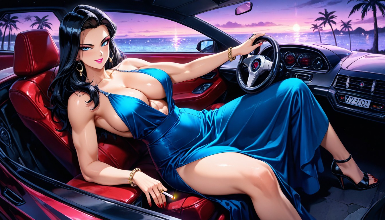 Black Open Toe Heels, Bracelets, Sharp Features Hentai AI Porn