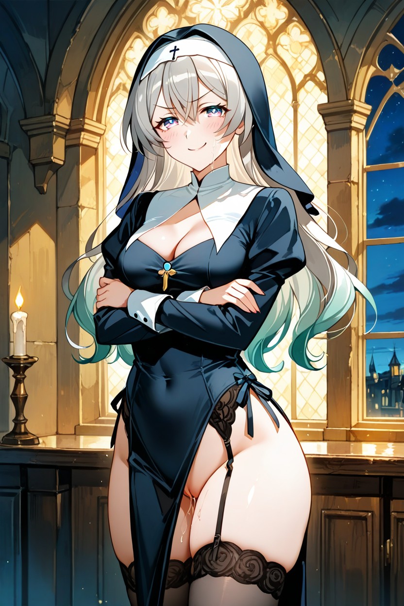 Night, Side Boobs, Stockings Hentai AI Porn
