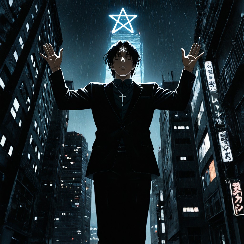 Bottom Up, Dark-night Sky", Cross Necklace Hentai AI Porn