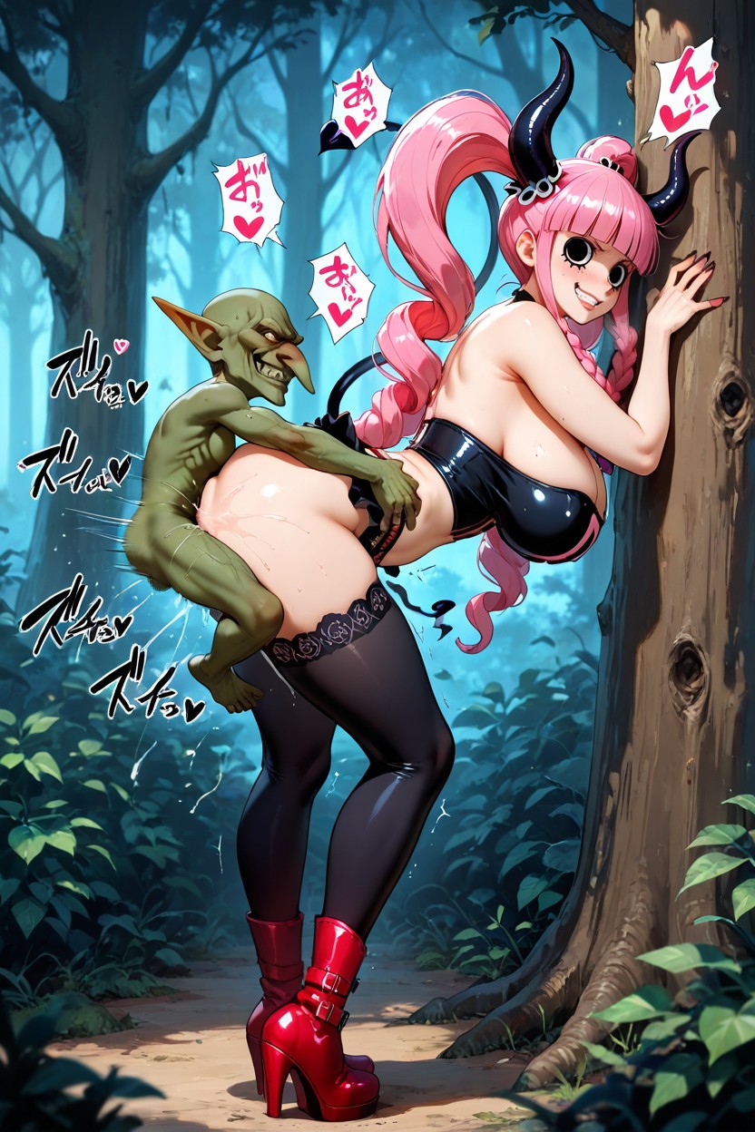 Bending Over, Clenched Teeth, Forest Hentai AI Porn