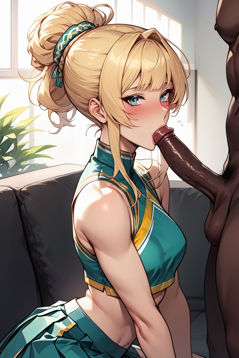 Ideal Anatomy, Blonde Hair, Side View Hentai AI Porn