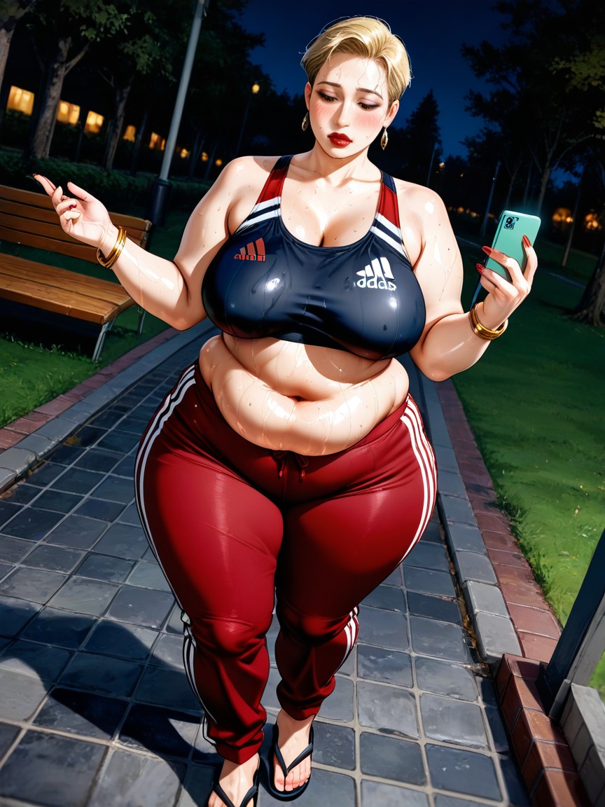 Soft Light, Thick Thighs, Milf With Flip Flops Hentai AI Porn