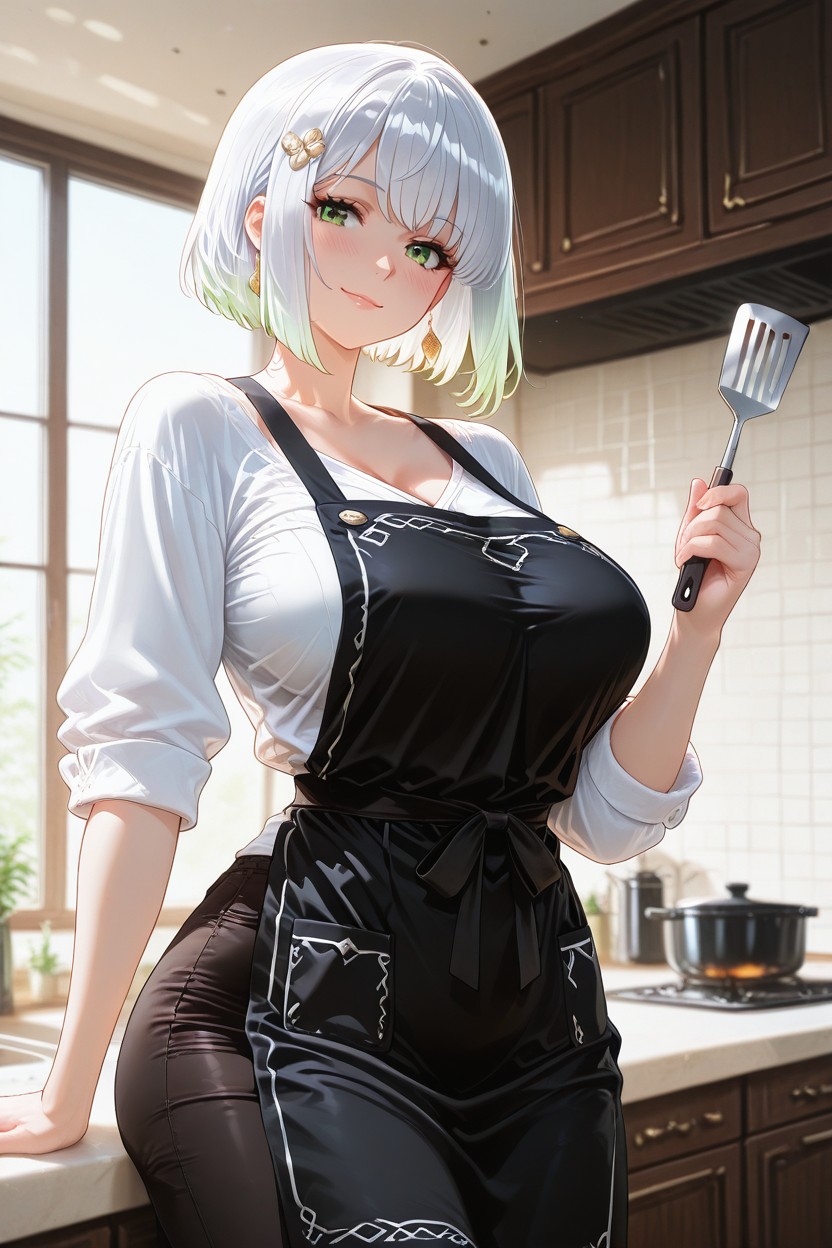 Curvy Figure, Glossy Anime Rendering, High Detail Hentai AI Porn