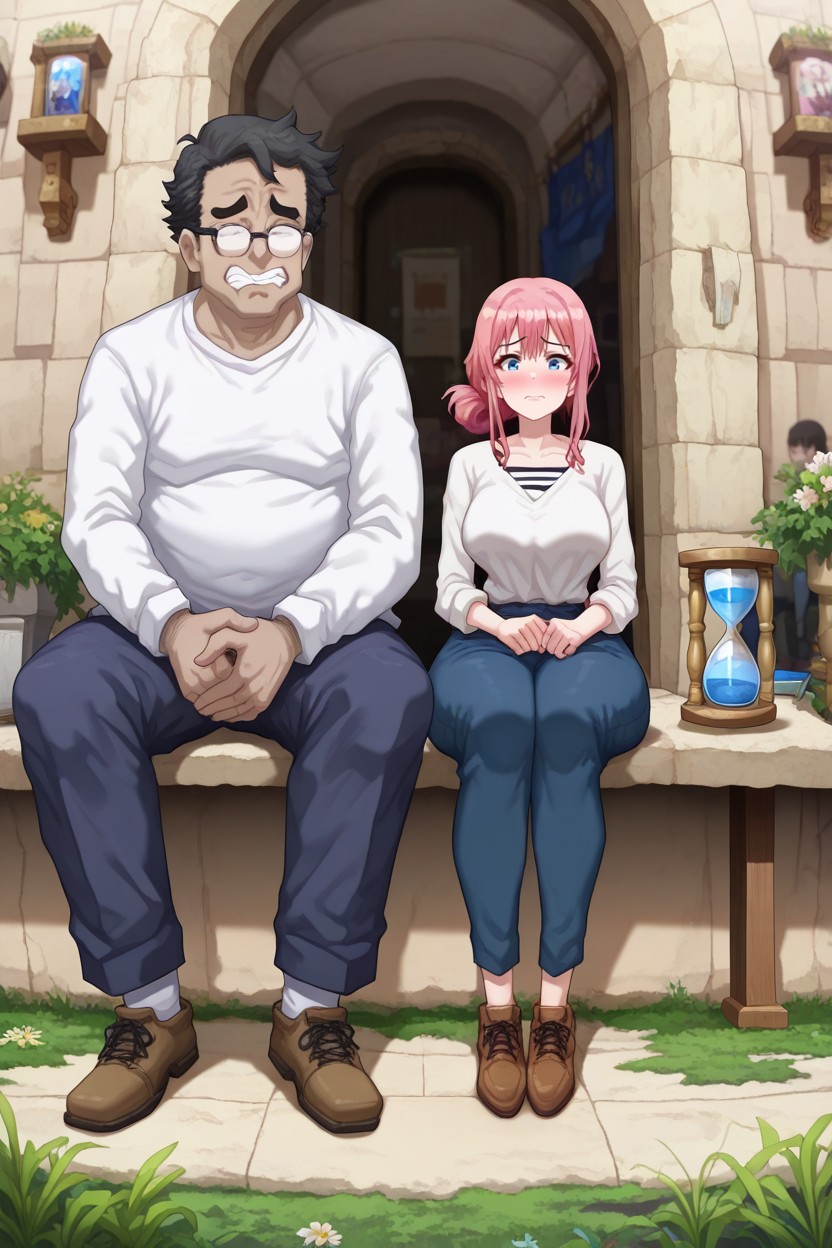 Feminine, Wiping With Her Hands, American Hentai AI Porn