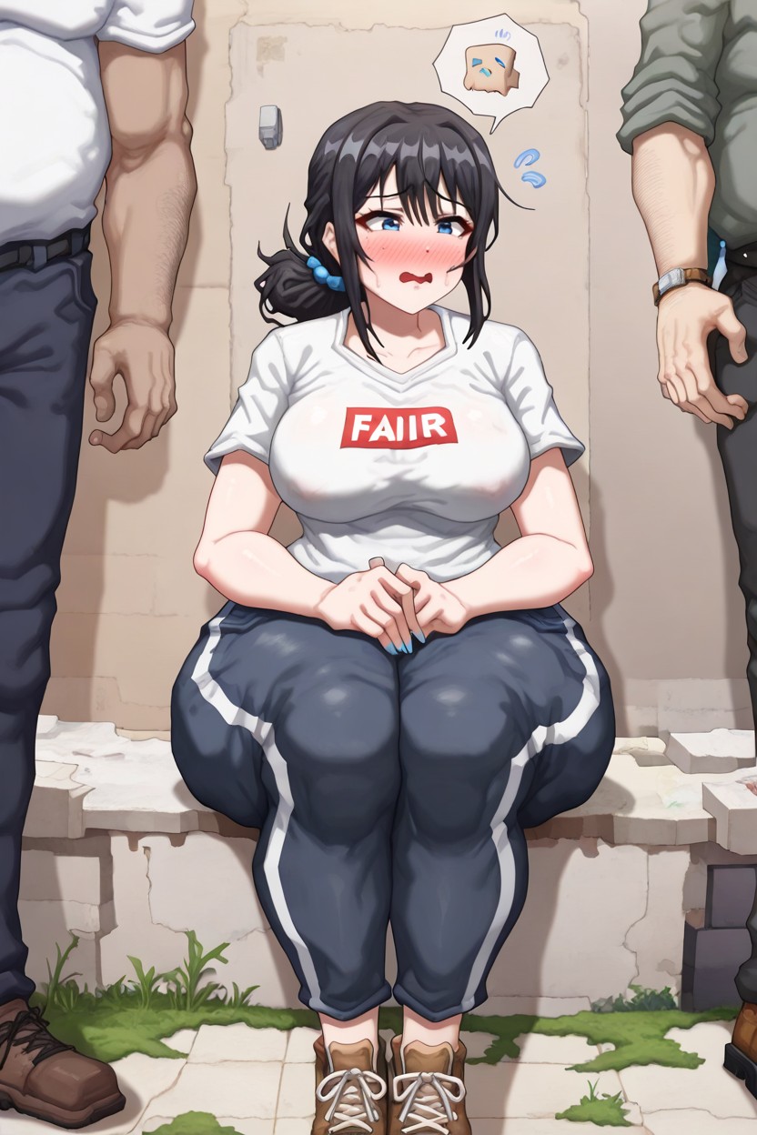 Poper Art Style, Worried About, Legs Together Hentai AI Porn