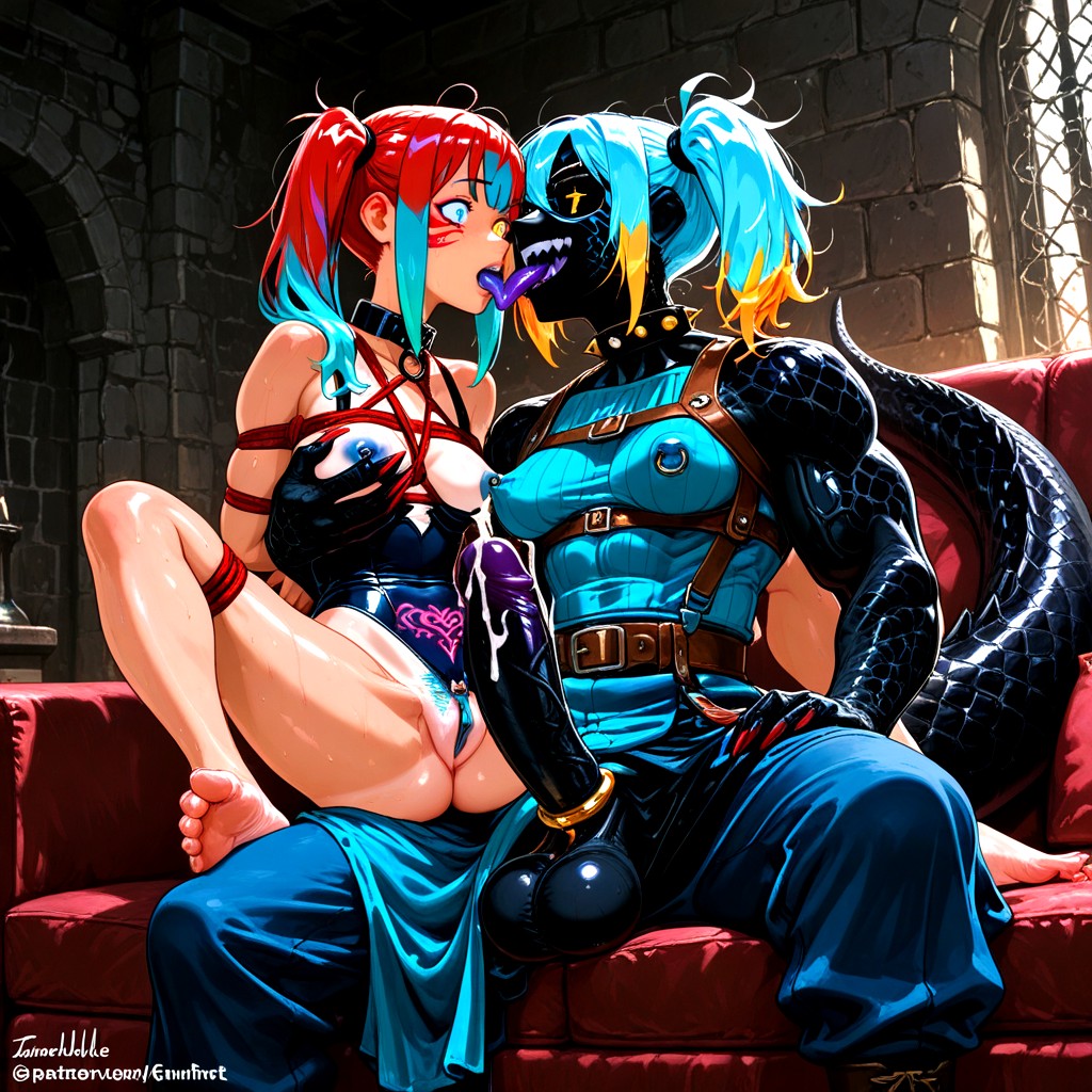 Lesbian, Chastity Cage, Medieval Hentai AI Porn