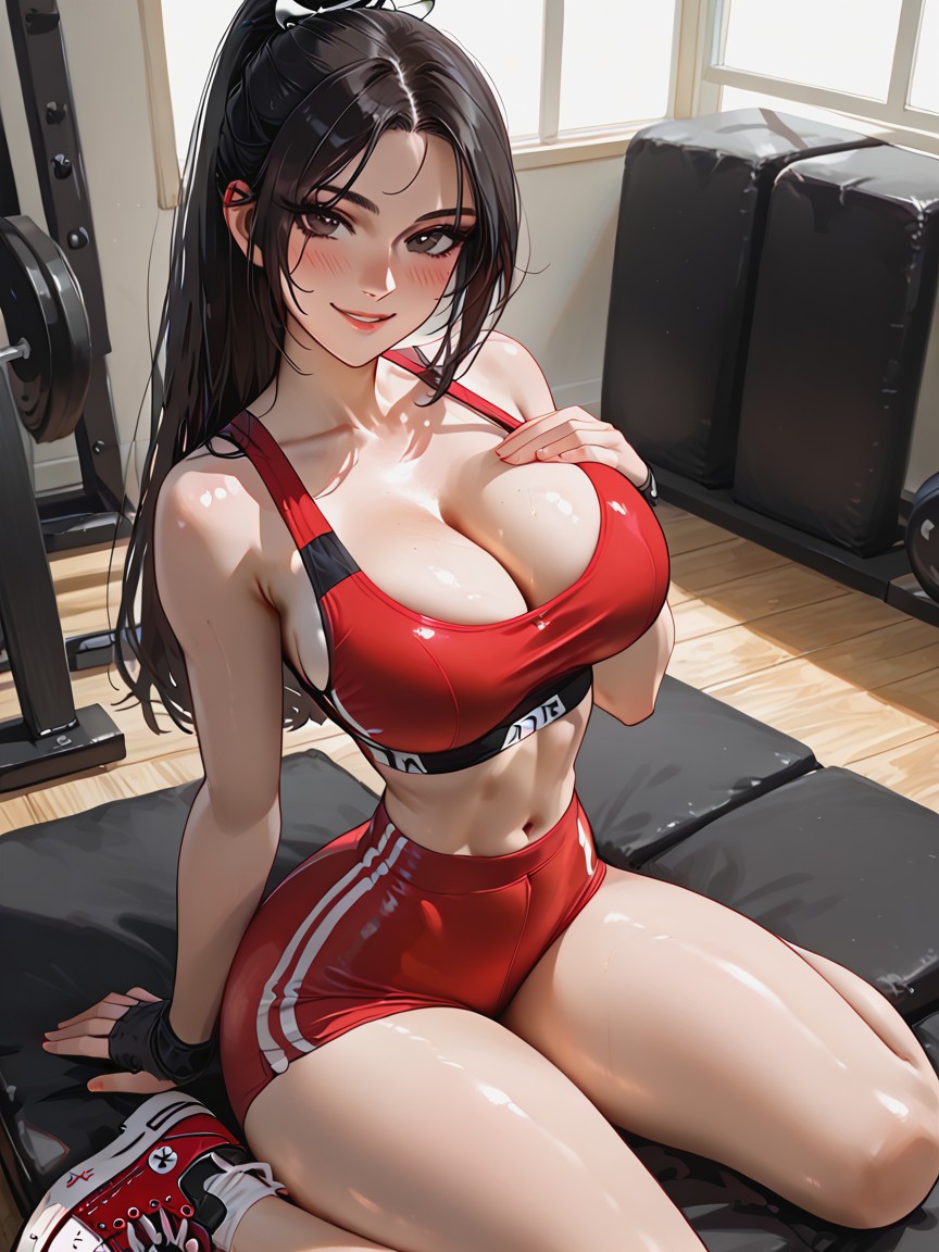 Perfectly Round Tits, High Boobs, Head Tilt Hentai AI Porn